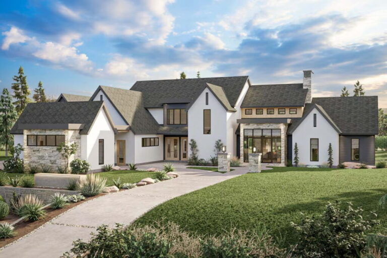 5-Bedroom Dual-Story Luxury House with 3-Garages (Floor Plan)