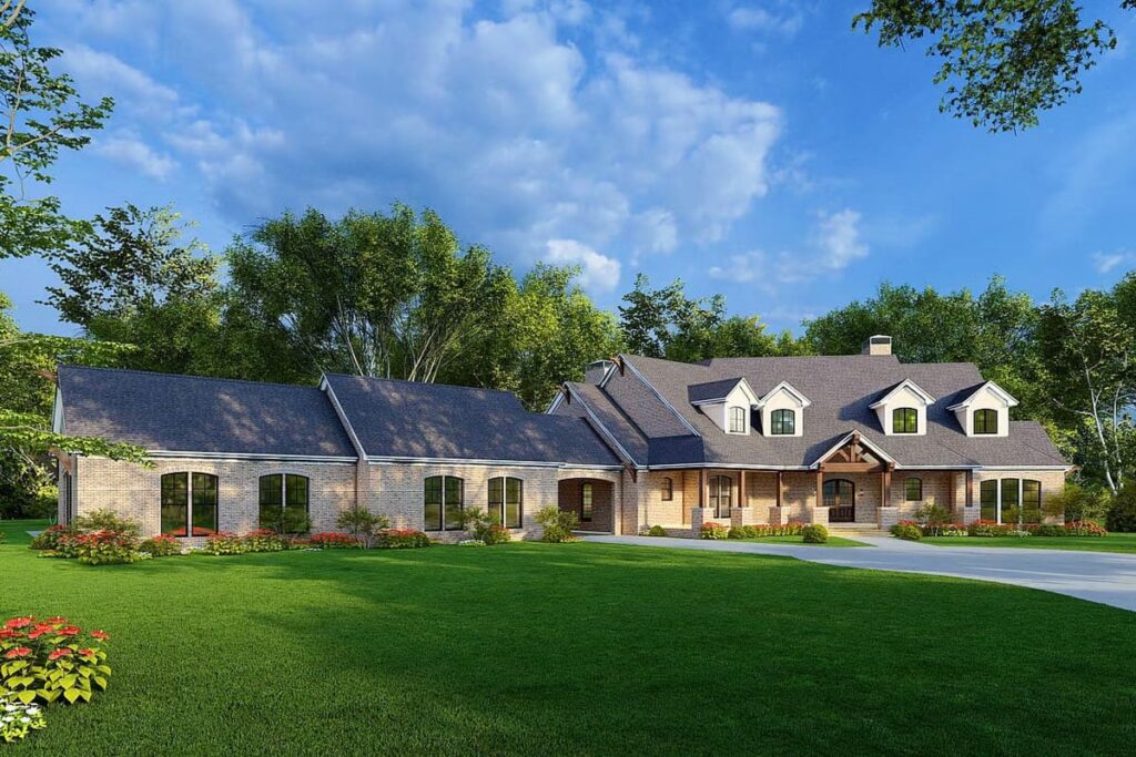 5-Bedroom 2-Story Traditional House with Angled Layout (Floor Plan)