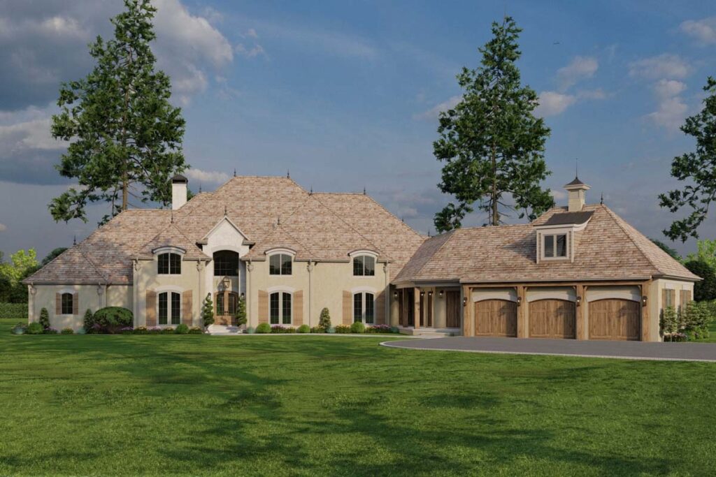 4-Bedroom One-Story European Home with Flex Room (Floor Plan)