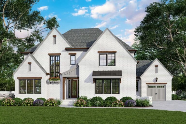 5-Bedroom Dual-Story Contemporary Acadian House with Flex Room (Floor Plan)