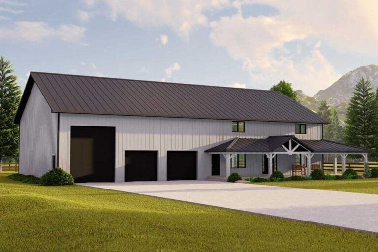 4-Bedroom 2-Story Barndominium House with Lower Level Expansion (Floor Plan)