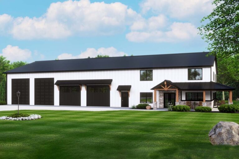 3-Bedroom 2-Story Modern Farmhouse With RV Garage and Bonus Loft (Floor Plan)