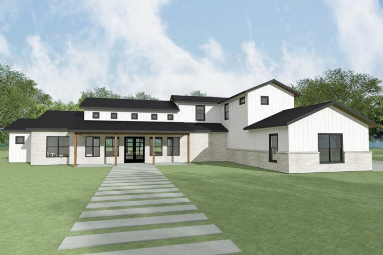 4-Bedroom 2-Story Modern Farmhouse With Luxurious Master Suite and Bonus Room (Floor Plan)