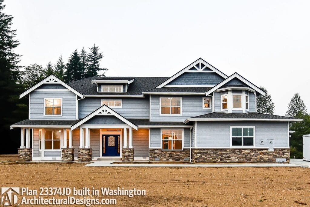 4-Bedroom 2-Story Craftsman House with Main Floor Guest Suite and Den (Floor Plan)