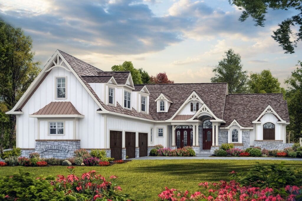 8-Bedroom 2-Story Country Craftsman House with Natural Light Galore (Floor Plan)