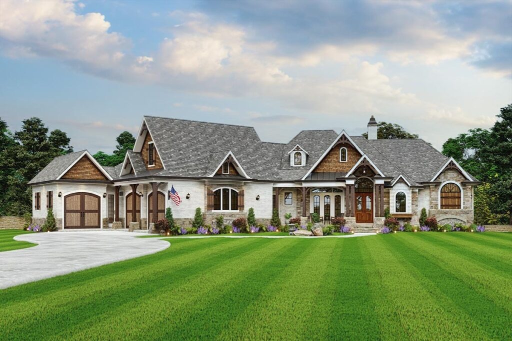 5-Bedroom 1-Story European Modern Farmhouse With Bonus Space and Optional Lower Level (Floor Plan)