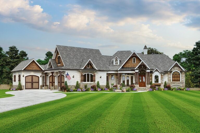 5-Bedroom 1-Story European Modern Farmhouse With Bonus Space and Optional Lower Level (Floor Plan)