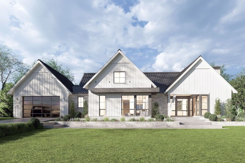 4-Bedroom 2-Story Contemporary New American Home with Home Office (Floor Plan)