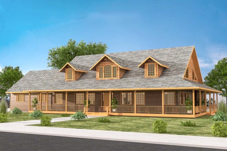 4-Bedroom 2-Story European Farmhouse With Barbecue Porch and Bonus Room (Floor Plan)