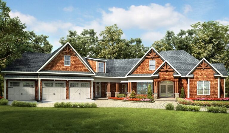 4-Bedroom 2-Story Modern Farmhouse With Optional Lower Level and Courtyard Garage (Floor Plan)