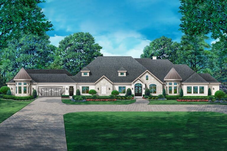 5-Bedroom 1-Story Modern Farmhouse With Luxury Entertaining Spaces (Floor Plan)