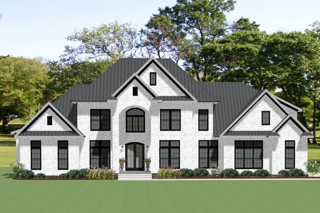 4-Bedroom Dual-Story European House with Vaulted Owner’s Suite (Floor Plan)
