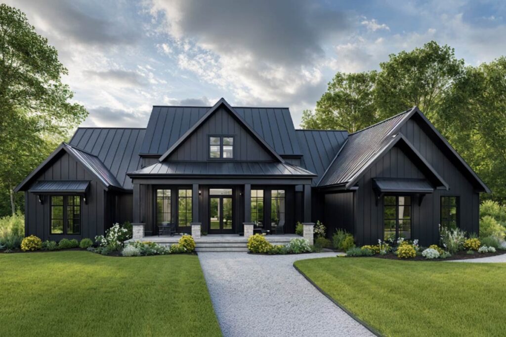 3-Bedroom 1-Story Modern Farmhouse with Unfinished Bonus Level (Floor Plan)