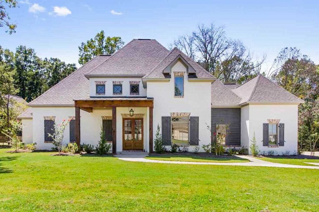 3–4 Bedroom Modern Farmhouse With Open Layout and 908 Sq. Ft. 3-Car Garage (Floor Plan)
