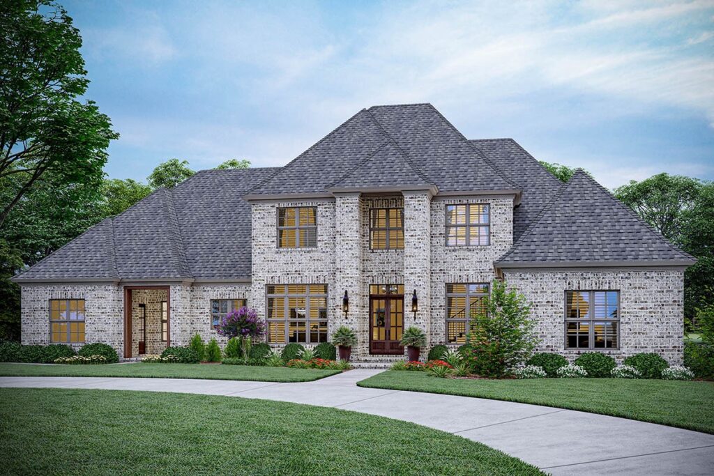 5-Bedroom 2-Story Modern Farmhouse With 4-Car Side Garage and Bonus Room (Floor Plan)
