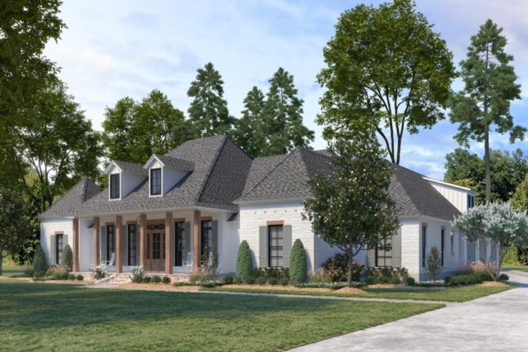 4-Bedroom 1-Story Acadian House with Bonus Expansion (Floor Plan)