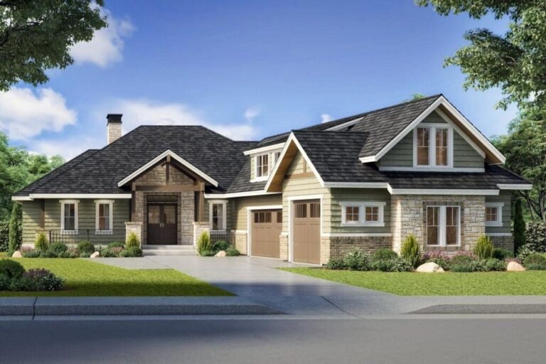 4-Bedroom 1-Story Mountain Craftsman Home with Walk-out Lower Level (Floor Plan)