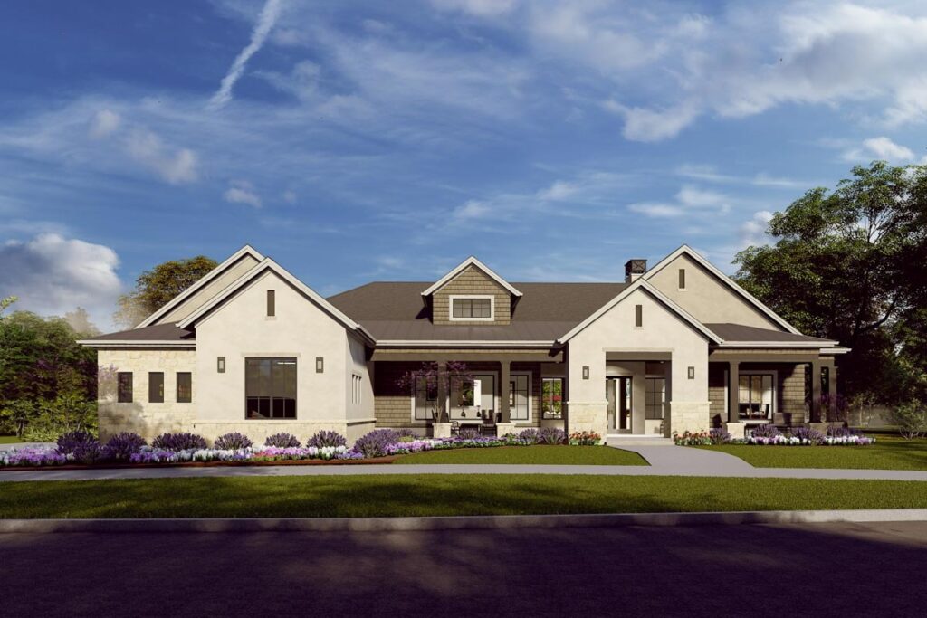 Flexible 2–4 Bedroom 1 Story Farmhouse With Outdoor Living & Bonus Basement Option (Floor Plan)