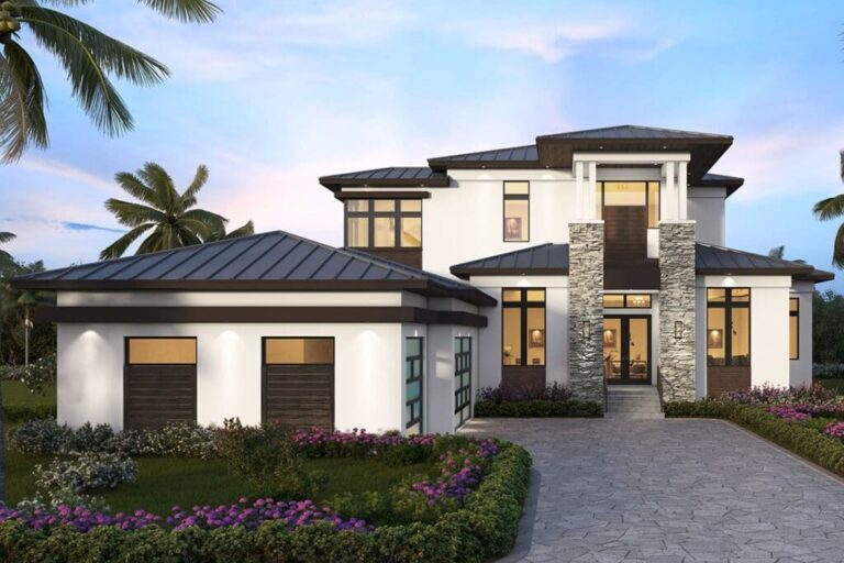 4-Bedroom 2-Story Contemporary Southern Home with Sun Deck (Floor Plan)