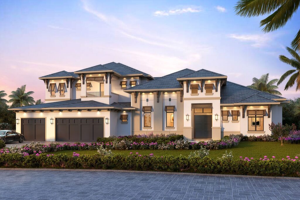 2-Story 4-Bedroom European Home Plan with Spacious Outdoor Living Area (Floor Plan)