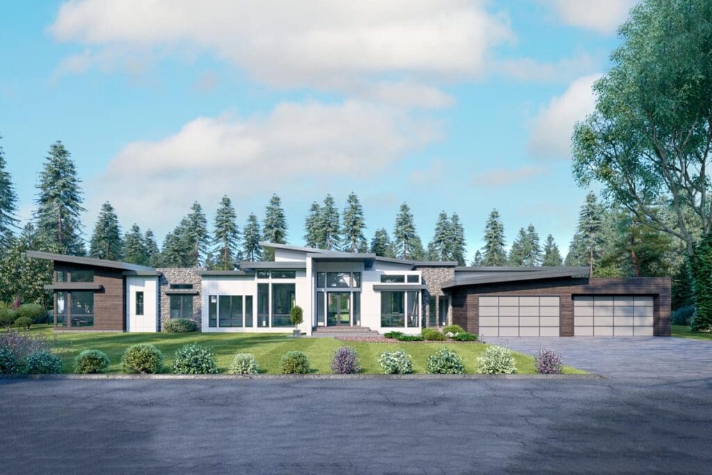1-Story 4-Bedroom Modern Ranch Home with Ample Outdoor Living (Floor Plan)