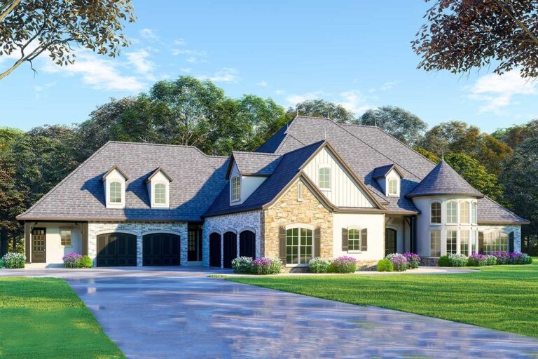 5-Bedroom 2-Story Luxury Modern Farmhouse With Bonus Room and Game Loft (Floor Plan)