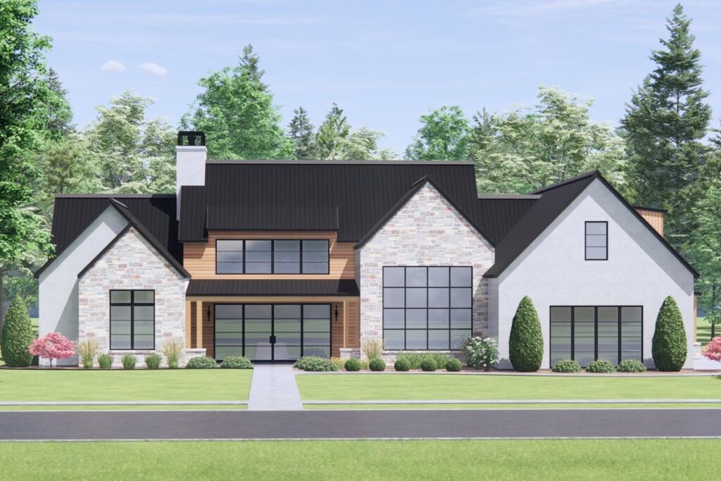 4-Bedroom 1-Story Modern Farmhouse With Side-Entry 3-Car Garage & Bonus Room (Floor Plan)