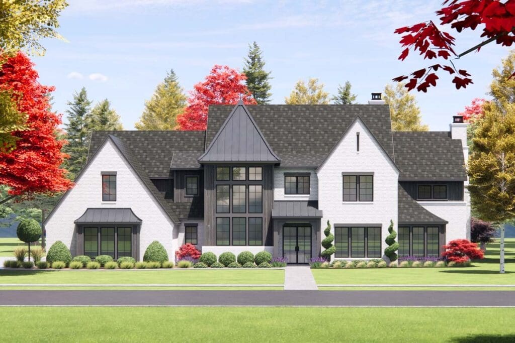 4-Bedroom 2-Story Transitional House with 4-Car Garage (Floor Plan)