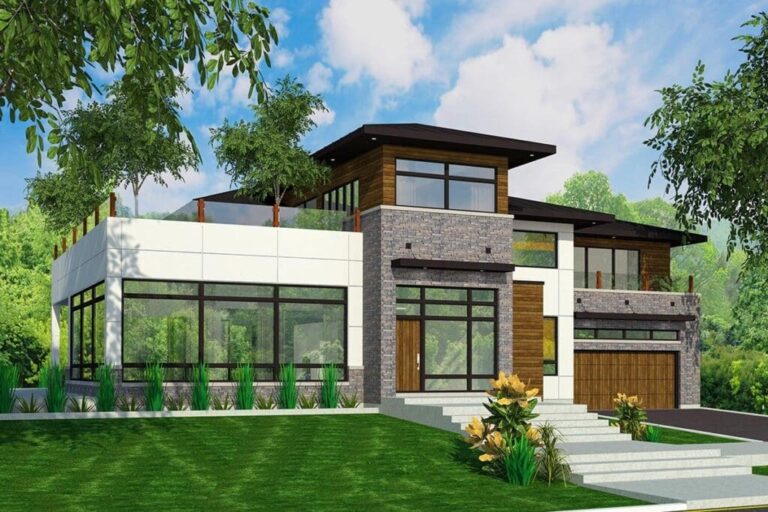 2-Story 4-Bedroom Modern Home with Rooftop Terrace (Floor Plan)