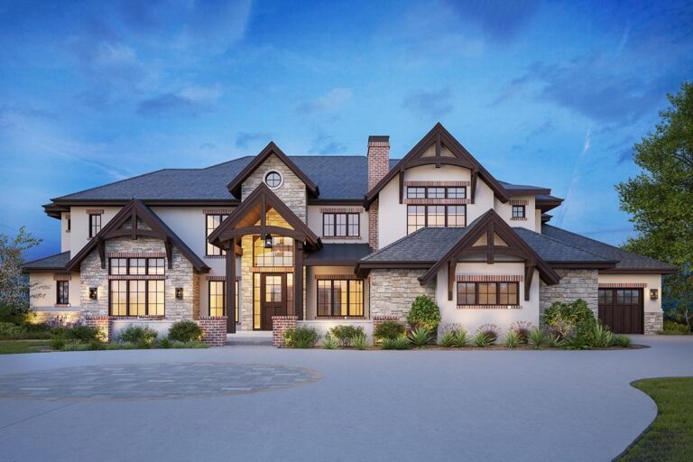 5-Bedroom 2-Story European Modern Farmhouse With Optional Lower Level & 4-Car Garage (Floor Plan)