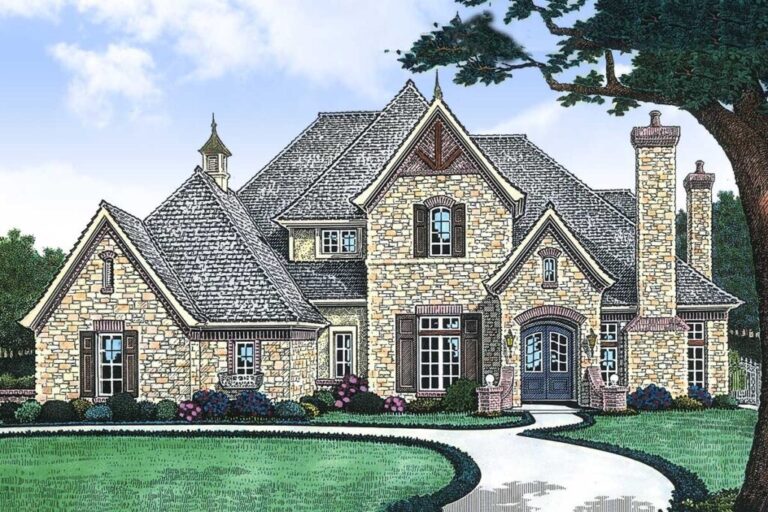 4-Bedroom 2-Story Home with Outdoor Living Room (Floor Plan)