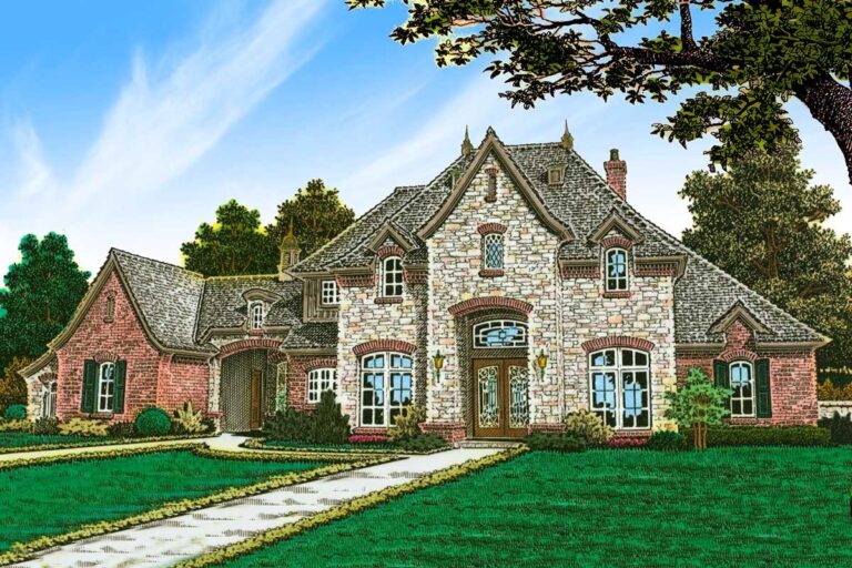 4-Bedroom 2-Story Transitional House With Rear Garage Access and Wraparound Deck (Floor Plan)