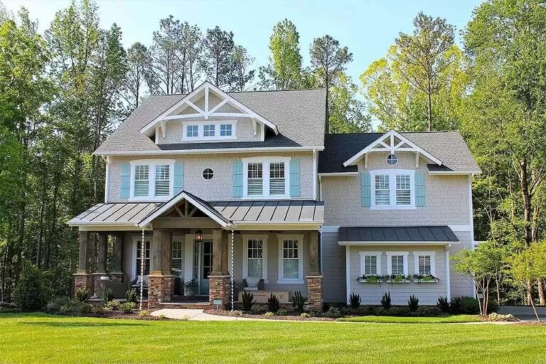 4-Bedroom 2-Story Craftsman House with Exterior Options (Floor Plan)