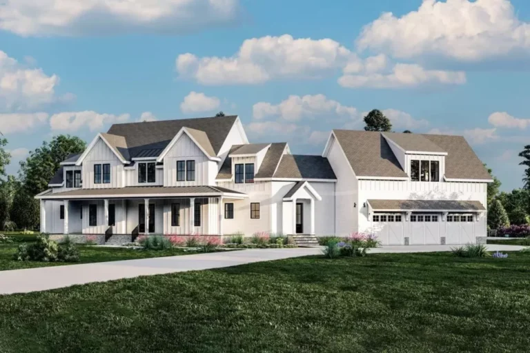 4-Bedroom 2-Story Modern Farmhouse with Large Home Office (Floor Plan)