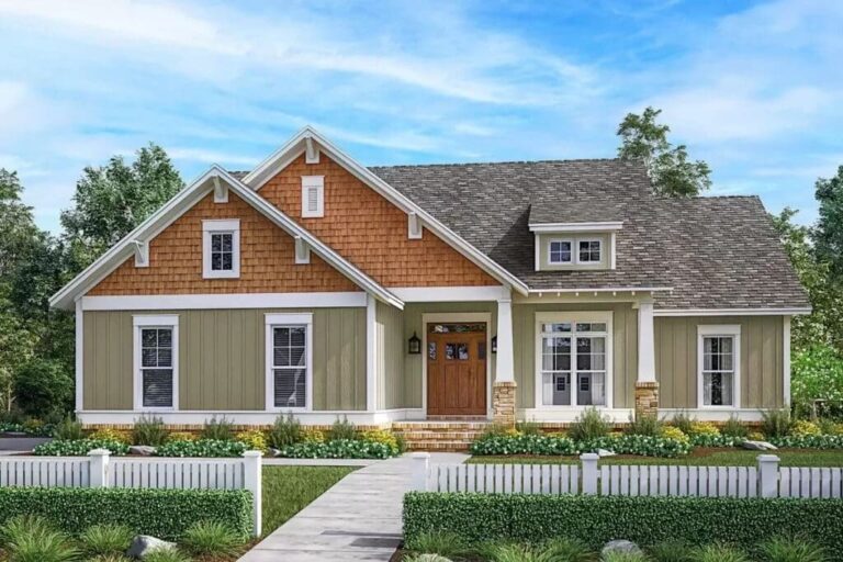 3-Bedroom 1-Story Craftsman House with Optional Outdoor Kitchen (Floor Plan)