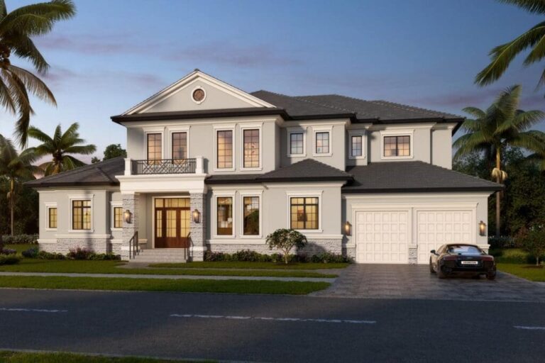 5-Bedroom 2-Story Southern Traditional Home with Large Covered Lanai (Floor Plan)