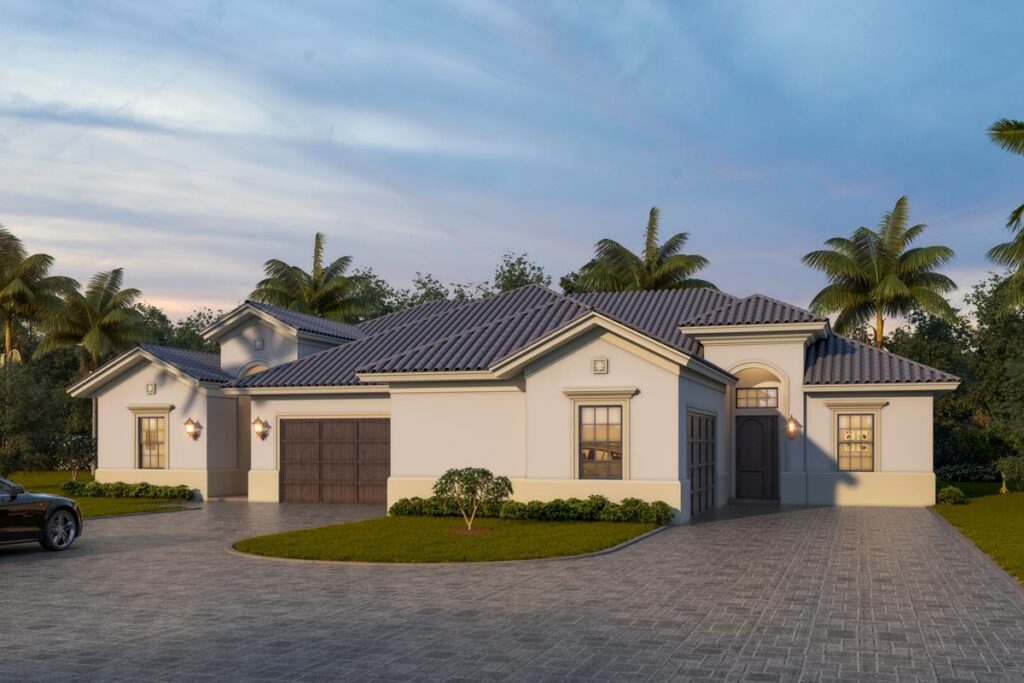 1-Story 2-Unit Coastal Contemporary Duplex with Asymmetric Units (Floor Plan)