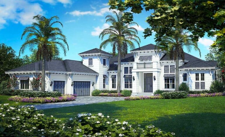 4-Bedroom 1-Story Florida House with Pool Bath and Grand Lanai (Floor Plan)