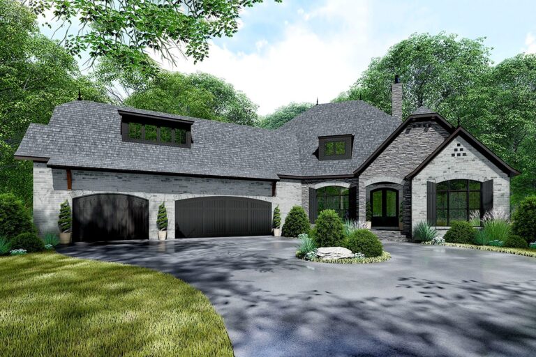 4-Bedroom 2-Story Country-Style Home With Loft and Courtyard-Entry Garage (Floor Plan)