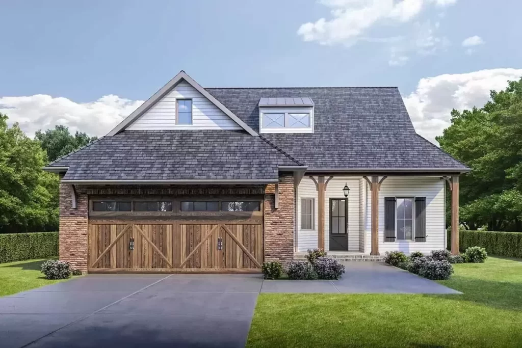 1-Story 4-Bedroom Ranch Home with Front and Back Porch (Floor Plan)