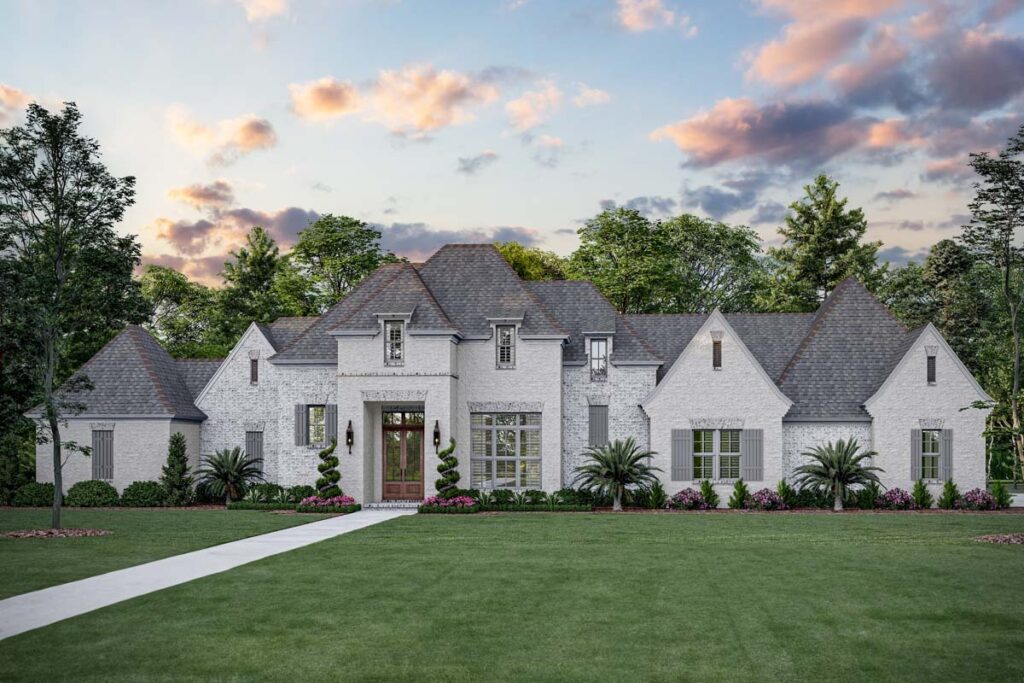 4-Bedroom Dual-Story Transitional Home with Media Room (Floor Plan)
