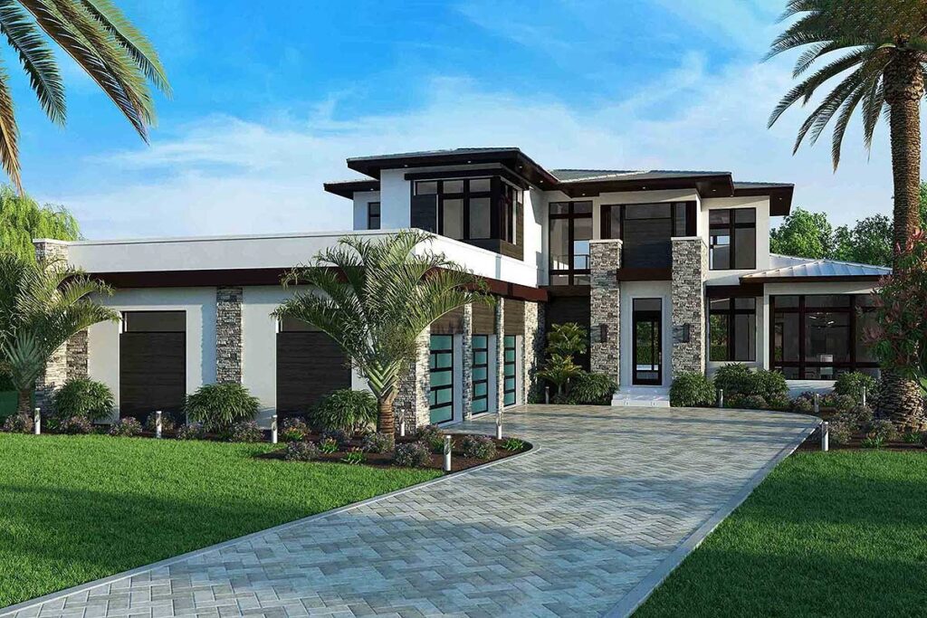 3-Bedroom 2-Story Contemporary Farmhouse With Expansive Lanai & Courtyard Entry (Floor Plan)
