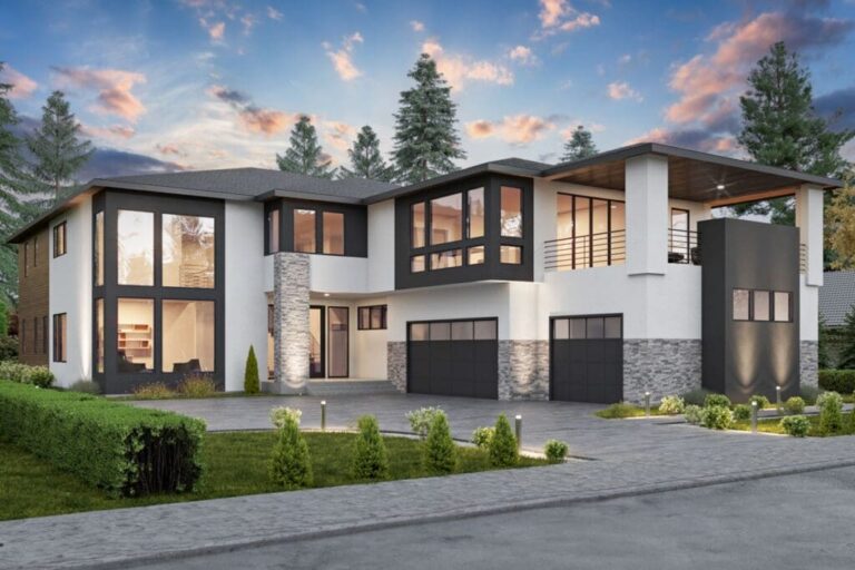 7-Bedroom 2-Story Modern House with 2-Bed Main Floor Apartment (Floor Plan)