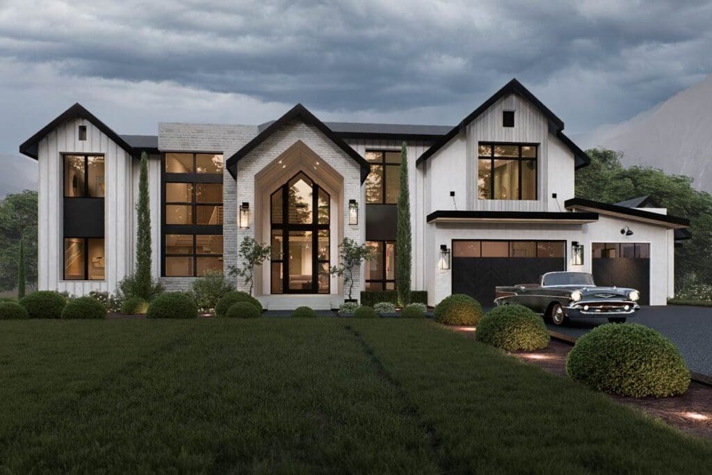 4-Bedroom 2-Story Contemporary House with Two-Story Great Room (Floor Plan)