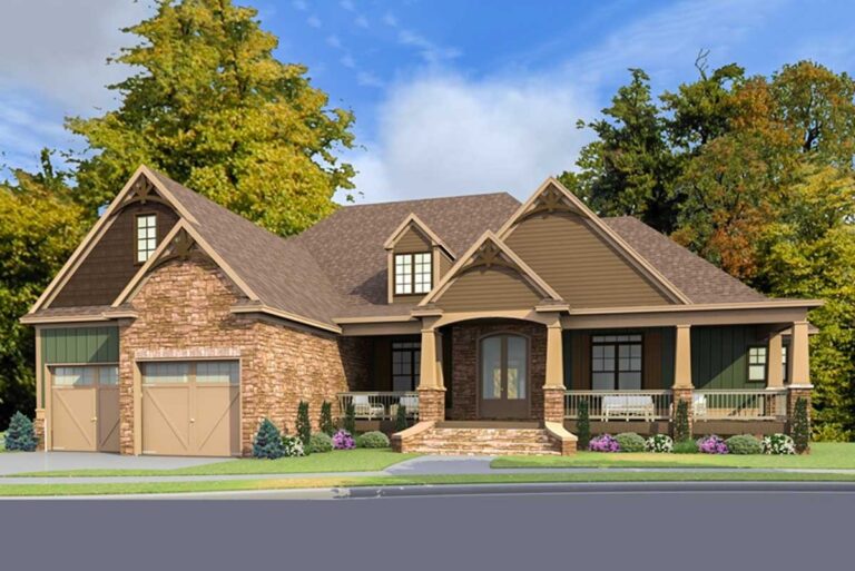 Flexible 5 Bedroom 1-Story Modern Farmhouse With Optional Basement & Front/Side Entry Garage (Floor Plan)