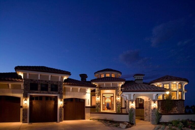 4-Bedroom 1-Story Mediterranean Home with Home Theater (Floor Plan)