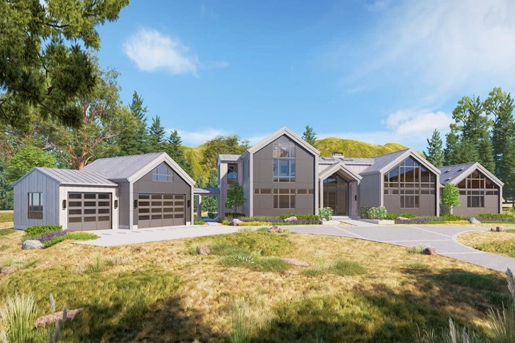 Dual-Story 4-Bedroom Scandinavian Modern House with Flex Room (Floor Plan)