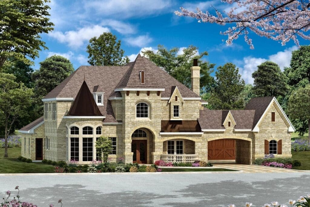 2-Story 5-Bedroom European Home with In-Law Suite (Floor Plan)