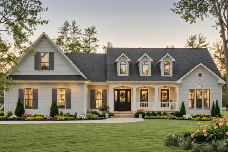 One-Story 3-Bedroom Country Modern Farmhouse with Unfinished Bonus Room (Floor Plan)