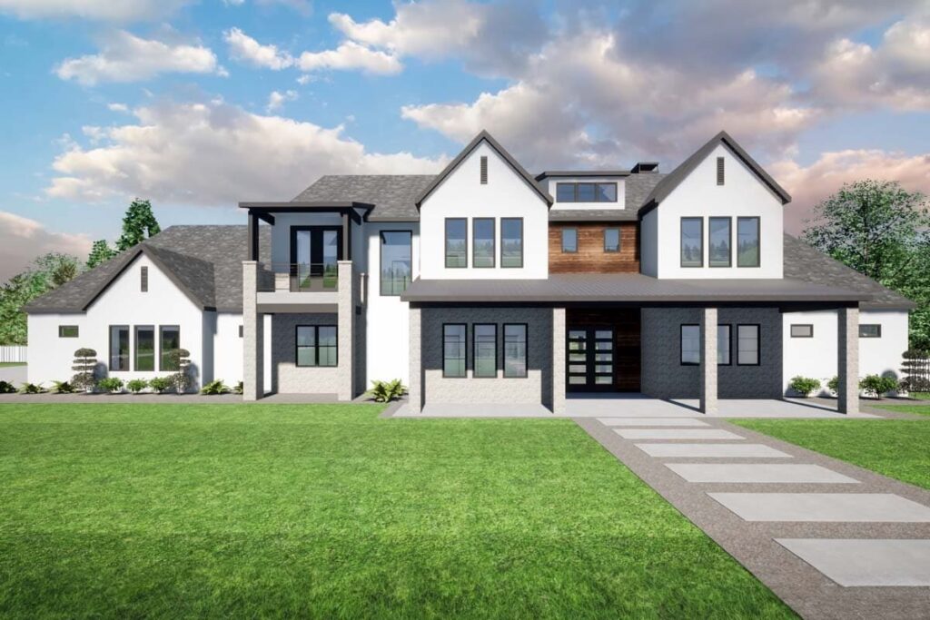 4-Bedroom 2-Story Luxury Farmhouse With Side-Entry 4-Car Garage and Outdoor Living (Floor Plan)